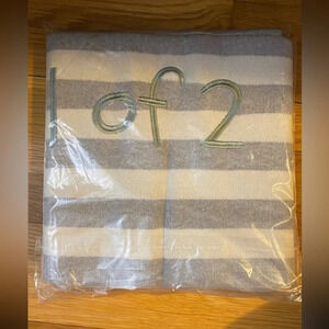 Linen Perch Twin or Sibling Baby Blanket in “1 of 2” Gray & Ivory